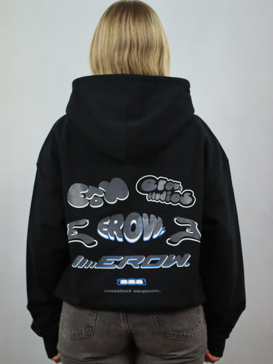 racing zipper black.