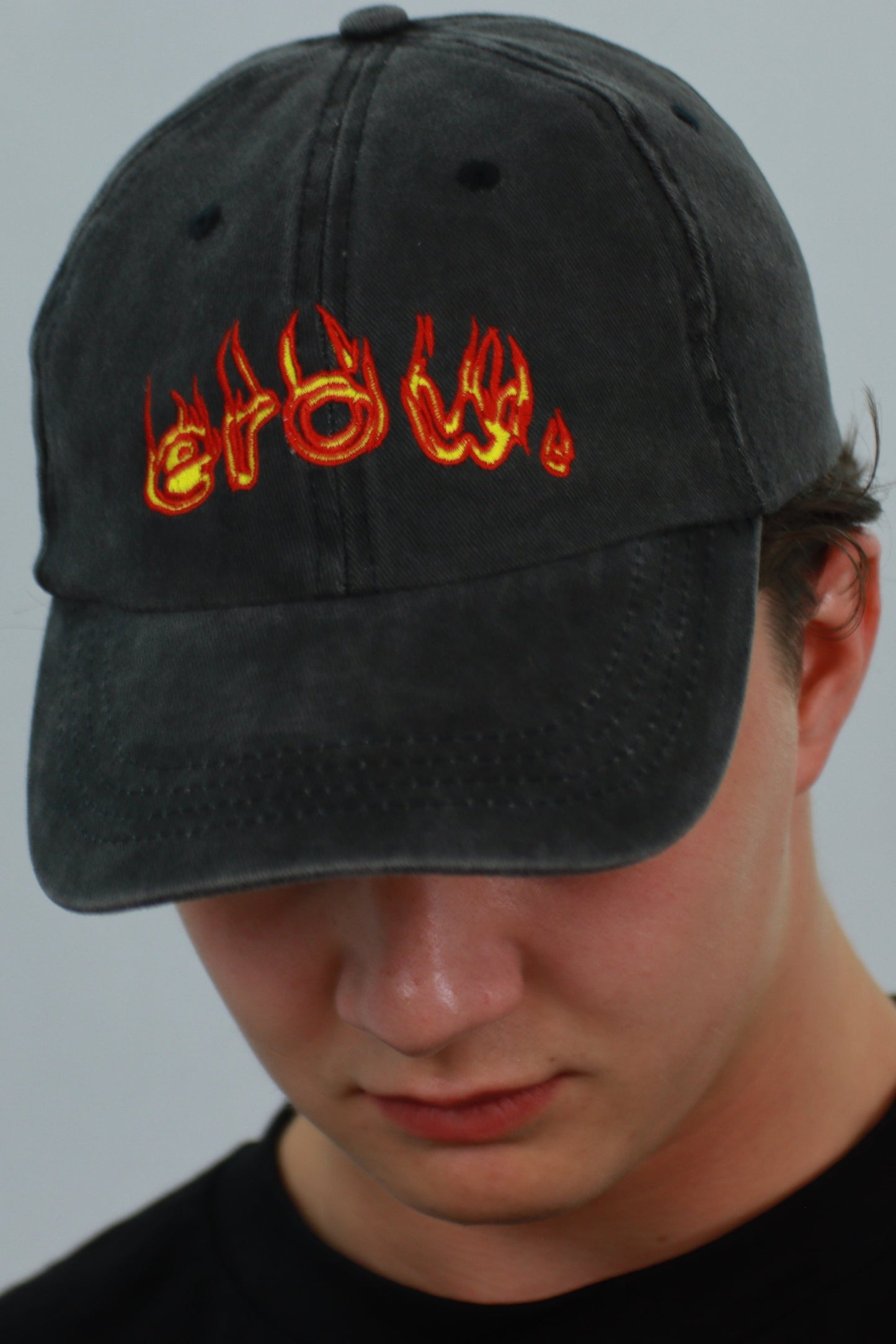 flames cap gray.